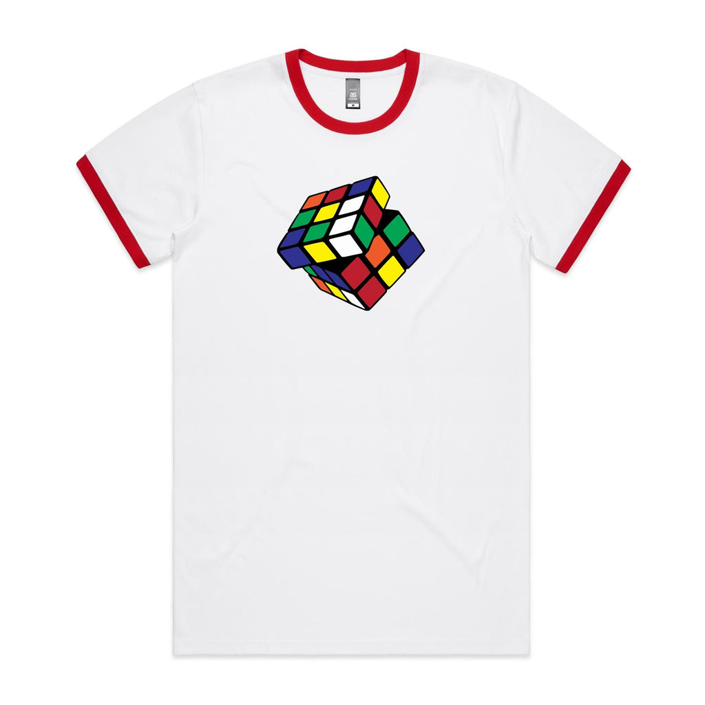 Game Cube - Staple Ringer Tee White Red Ringer T-Shirt Games Printed In Australia