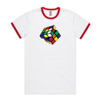 Game Cube - Staple Ringer Tee White Red Ringer T-Shirt Games Printed In Australia