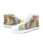 Happy Monsters - Kids' High Top Canvas Shoes Kids High Top Canvas Shoes Printed Offshore Sci Fi