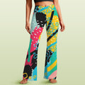 Bright Abstract High Waist Crossover Tummy Control Flare Leggings 5XL High Waist Flare Leggings Printed Offshore