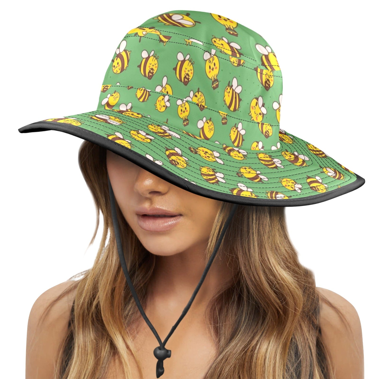 Busy Bees Wide Brim Bucket Hat Wide Brim Bucket Hat animal Printed Offshore
