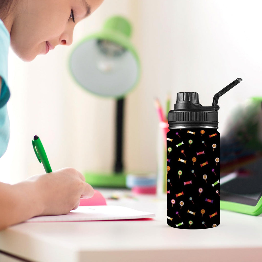 Candy - Kids Water Bottle with Chug Lid (12 oz) Kids Water Bottle with Chug Lid Food Printed Offshore