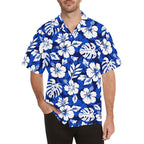Blue Hawaiian Floral - Mens Hawaiian Shirt