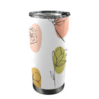 Flower Lines - 20oz Mobile Tumbler with Lid (Black Lock) One Size 20oz Travel Mug Plants Printed Offshore