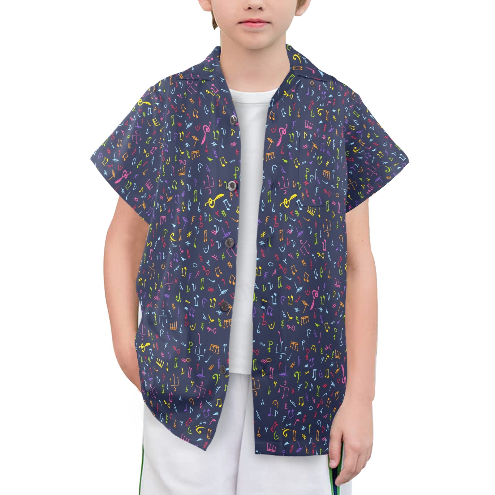 Music Notes - Senior Kids Hawaiian Shirt