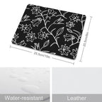Black And White Floral Leather Mouse Pad Leather Mouse Pad Plants Printed Offshore