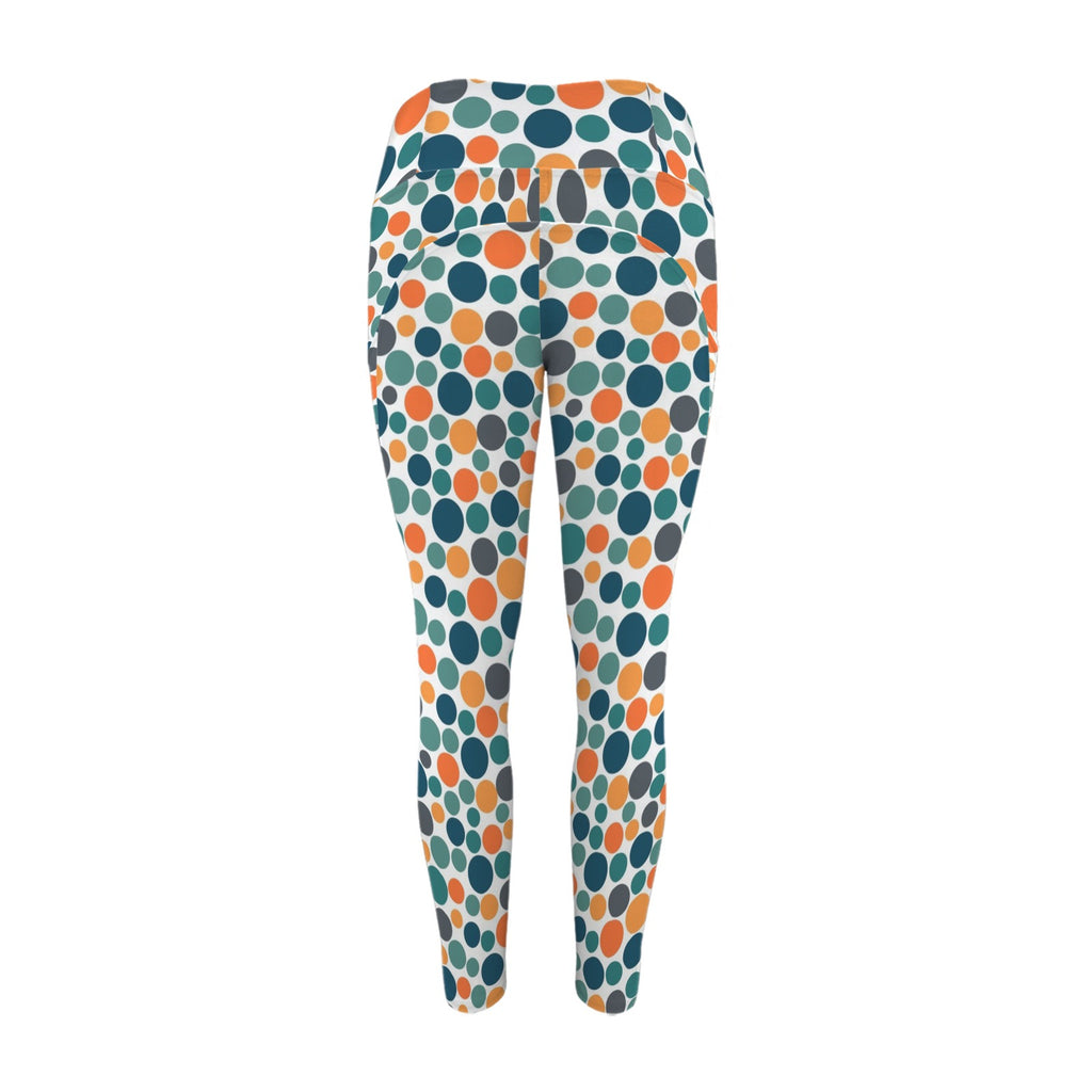 Polka Dots - Women's High Waist Pockets Yoga Leggings
