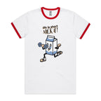 Life Is Short, Milk It - Staple Ringer Tee White Red Ringer T-Shirt Fitness Printed In Australia