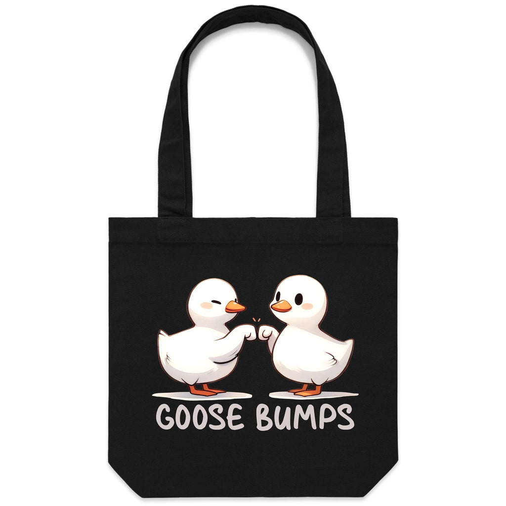 Goose Bumps - Canvas Tote Bag Black One Size Tote Bag animal Printed In Australia