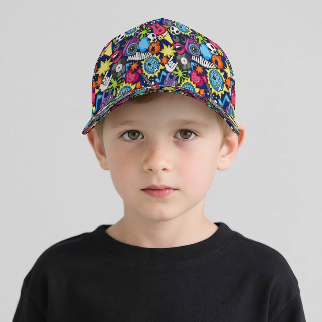 Sticker Music Kids Baseball Cap Kids Baseball Hat Music Printed Offshore