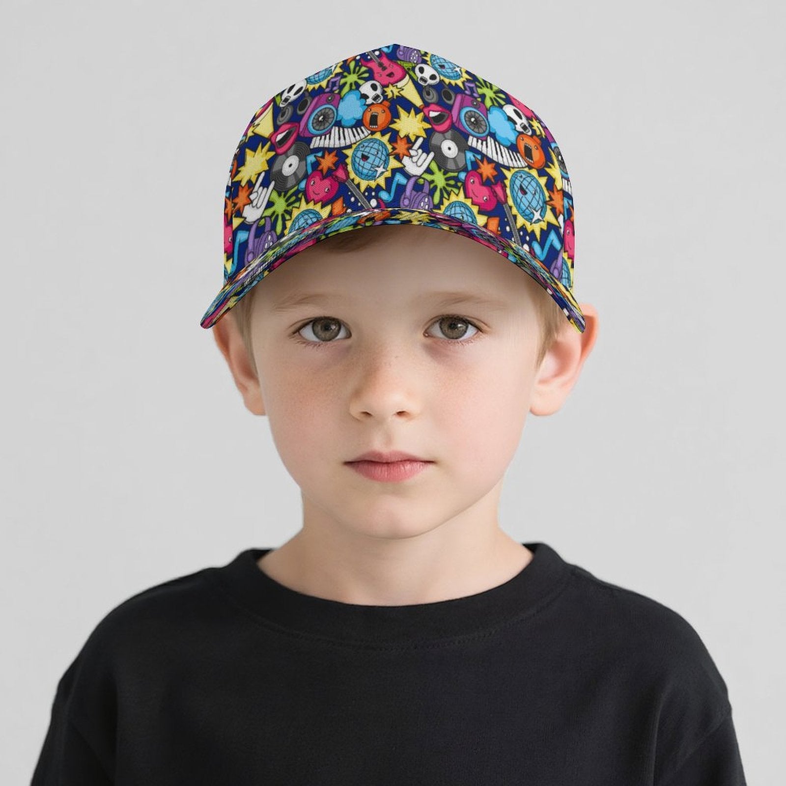 Sticker Music Kids Baseball Cap