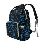 Blue Squiggle - Multi-Function Backpack, Nappy / Diaper Bag