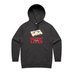 Music Saves Lives, Cassette Tape - Womens Hoodie Coal Womens Hoodie Music Printed In Australia Retro