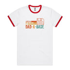 Dad Jokes Dad-A Base - Staple Ringer Tee White Red Ringer T-Shirt Dad Printed In Australia Tech