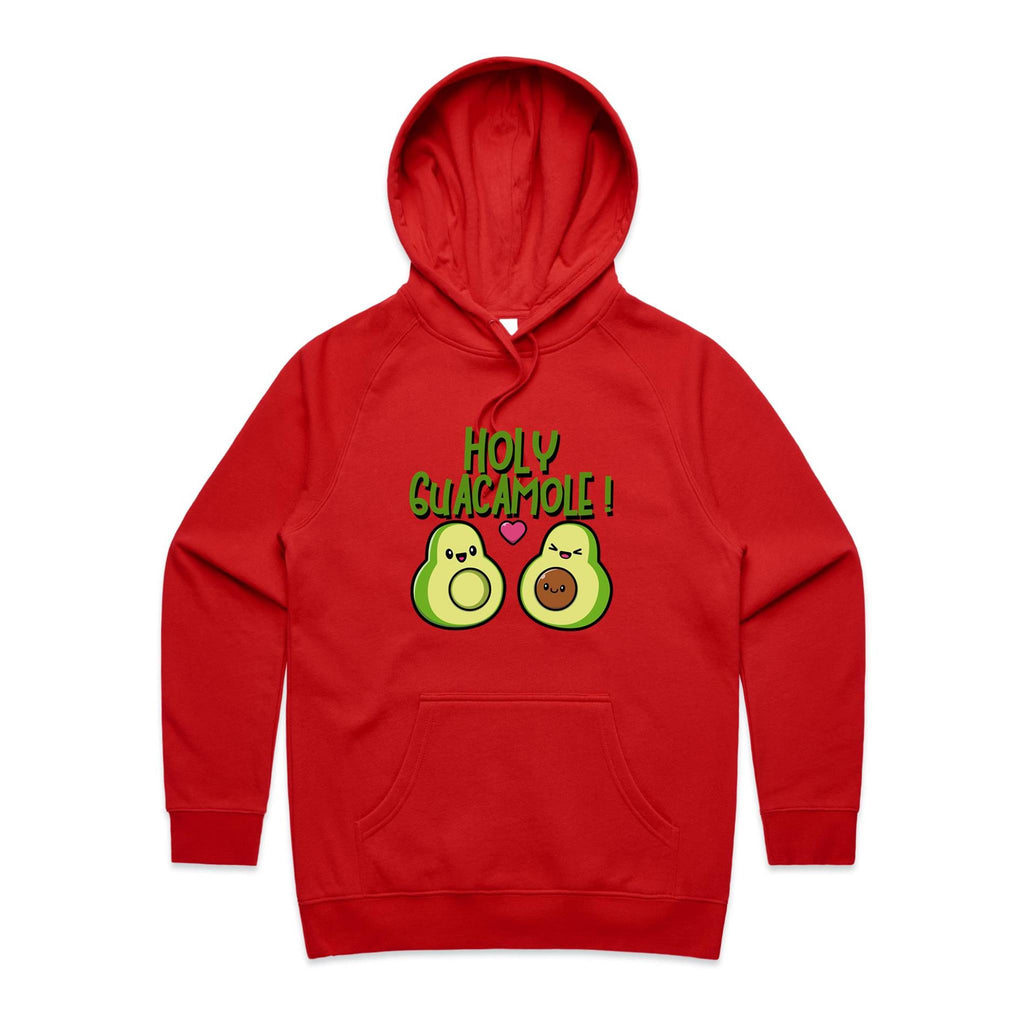 Holy Guacamole, Pregnant Avocado - Womens Hoodie Red Womens 2XL Womens Hoodie Food Printed In Australia
