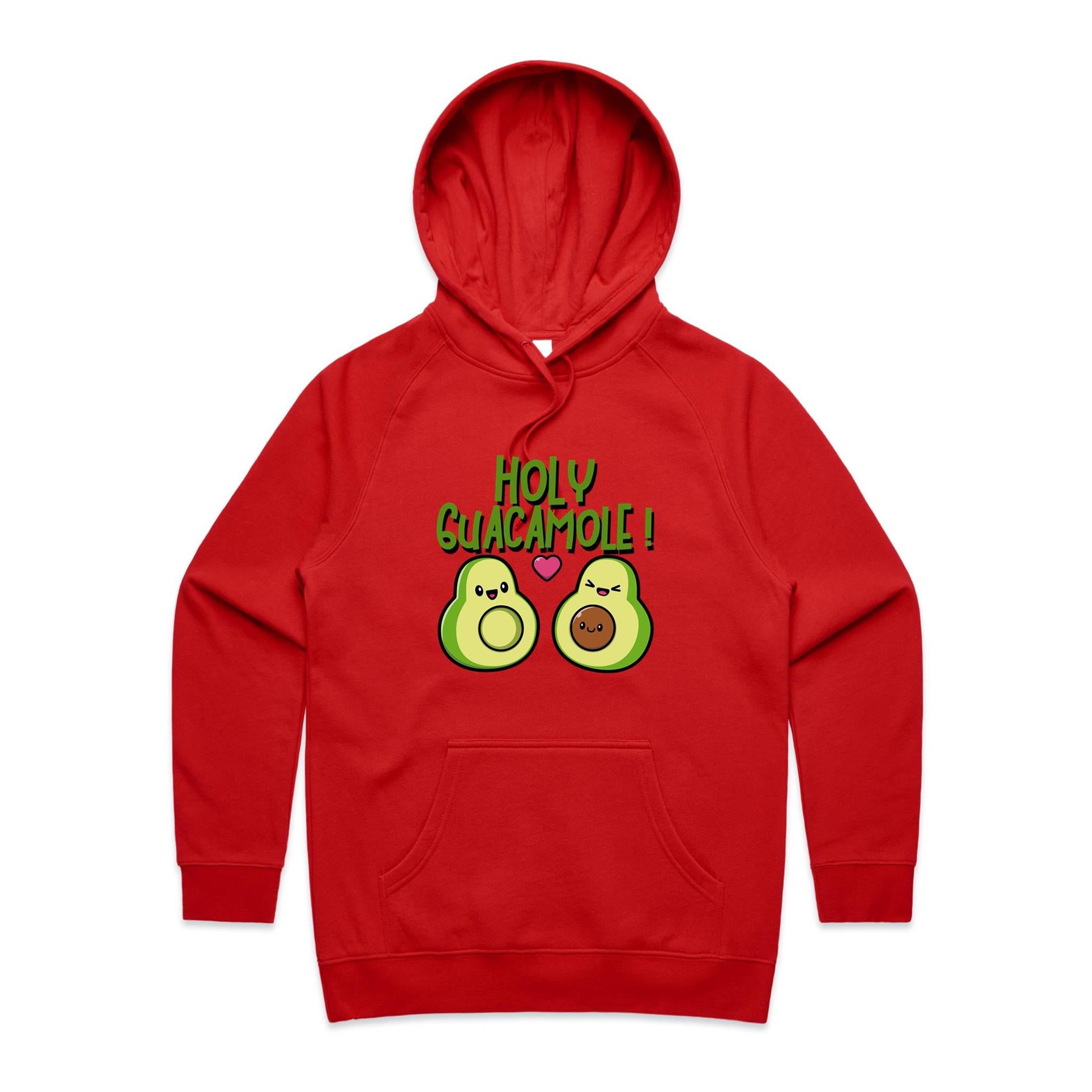 Holy Guacamole, Pregnant Avocado - Womens Hoodie Red Womens 2XL Womens Hoodie Food Printed In Australia