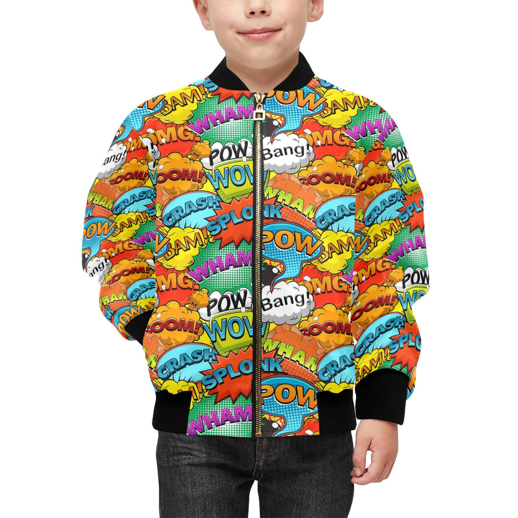 Comic Book 2 Kids Bomber Jacket Kids Bomber Jacket comic Printed Offshore