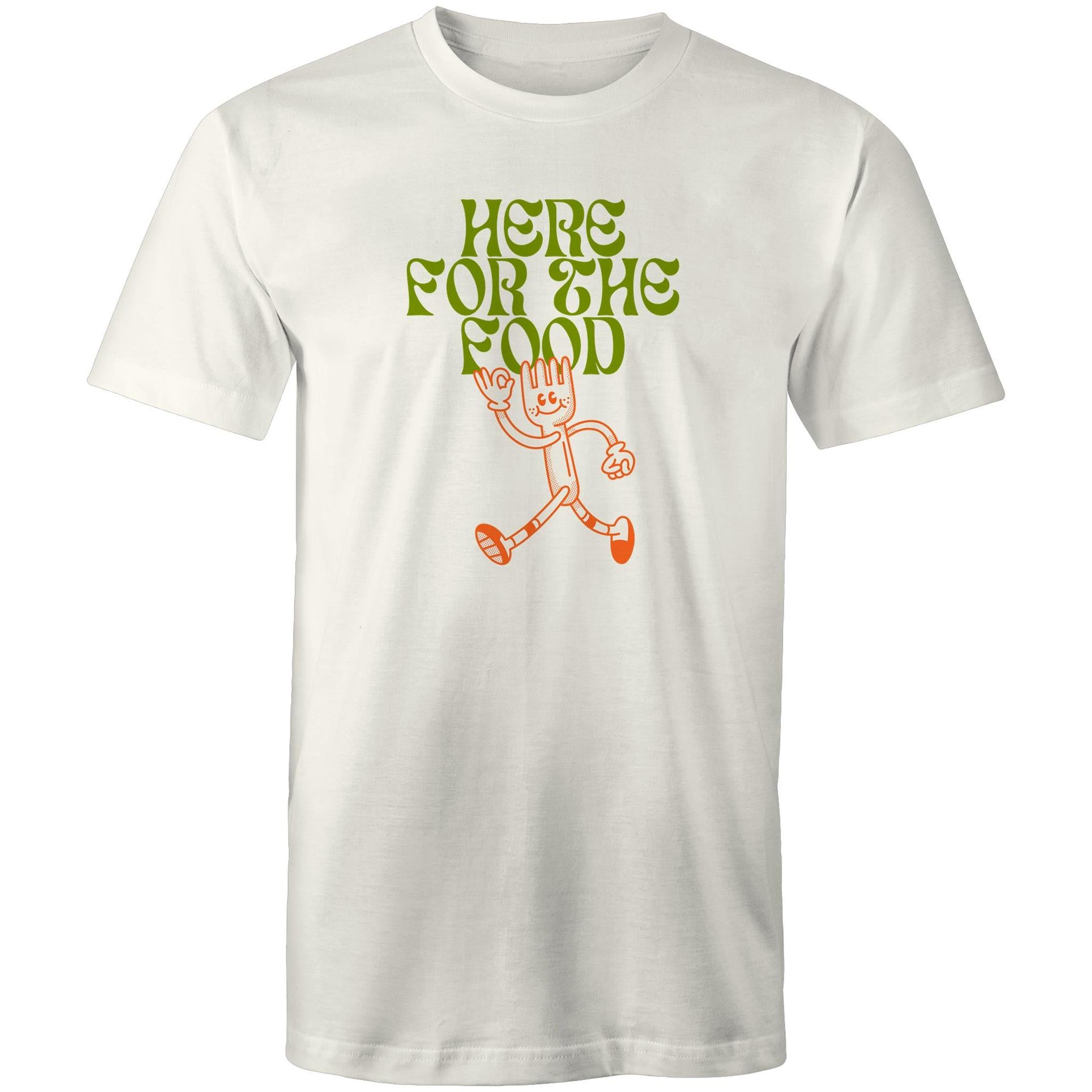 Here For The Food - Mens T-Shirt Natural Mens T-shirt Food Printed In Australia