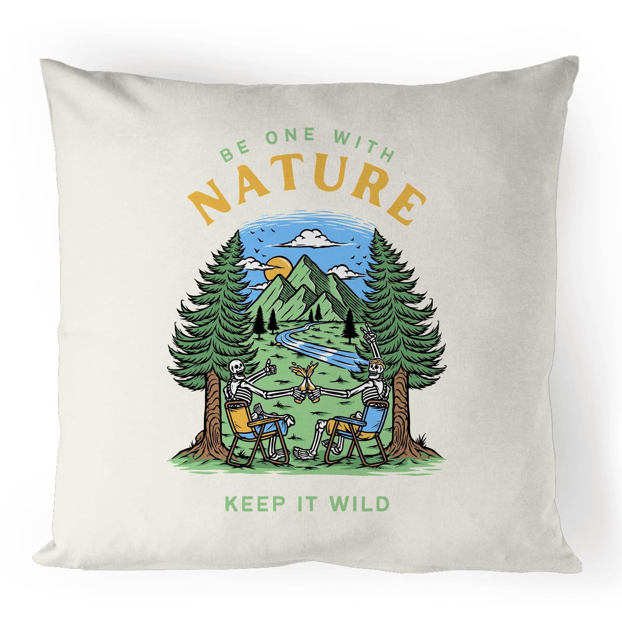 Be One With Nature, Skeleton - 100% Linen Cushion Cover Default Title Linen Cushion Covers Printed In Australia