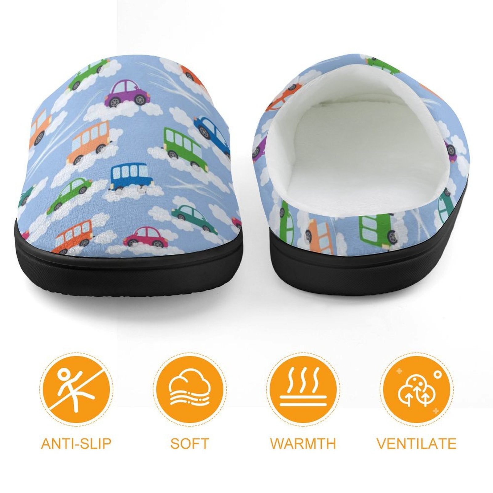 Colourful Cars Kids Cotton Slippers