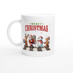 Fab Four, Merry Christmas - White 11oz Ceramic Mug Default Title Christmas Mug Globally Fulfilled