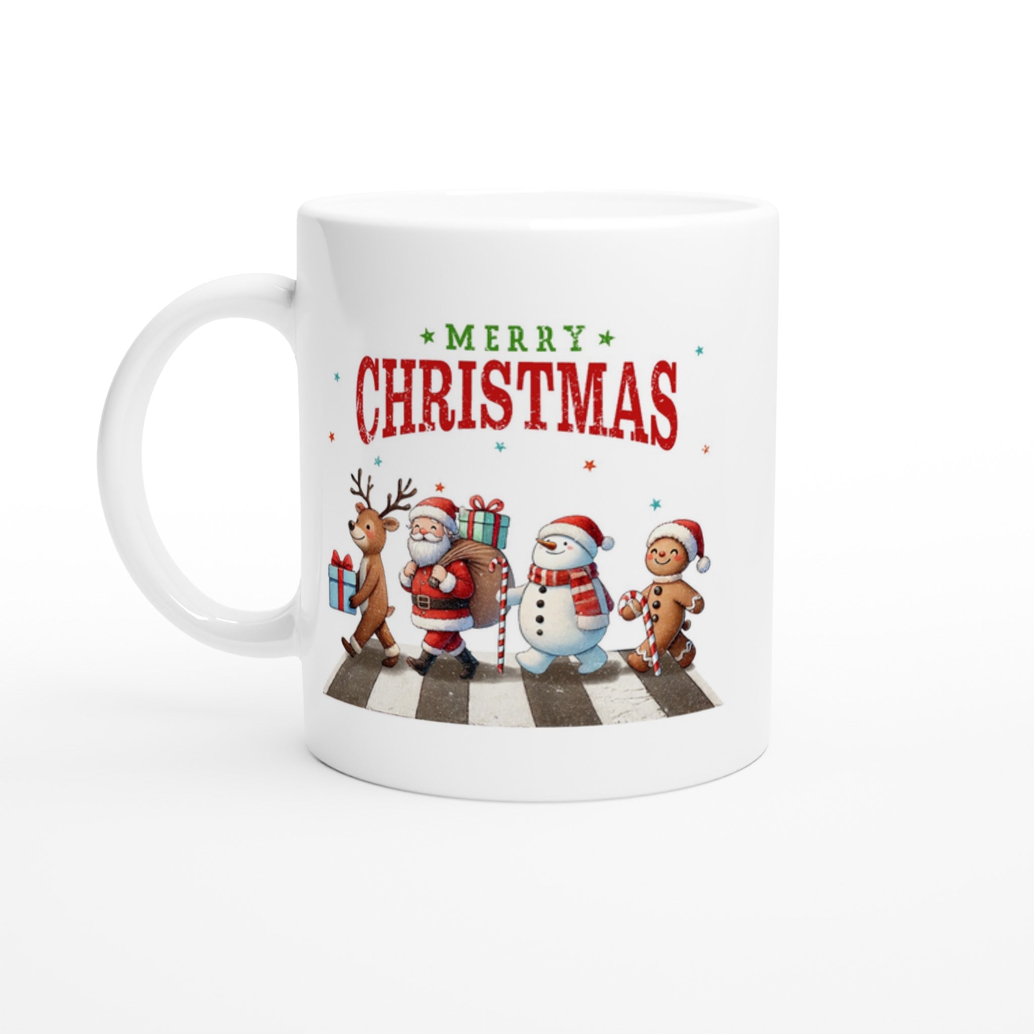 Fab Four, Merry Christmas - White 11oz Ceramic Mug Default Title Christmas Mug Globally Fulfilled