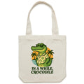 In A While, Crocodile Canvas Tote Bag Default Title Tote Bag animal Printed In Australia