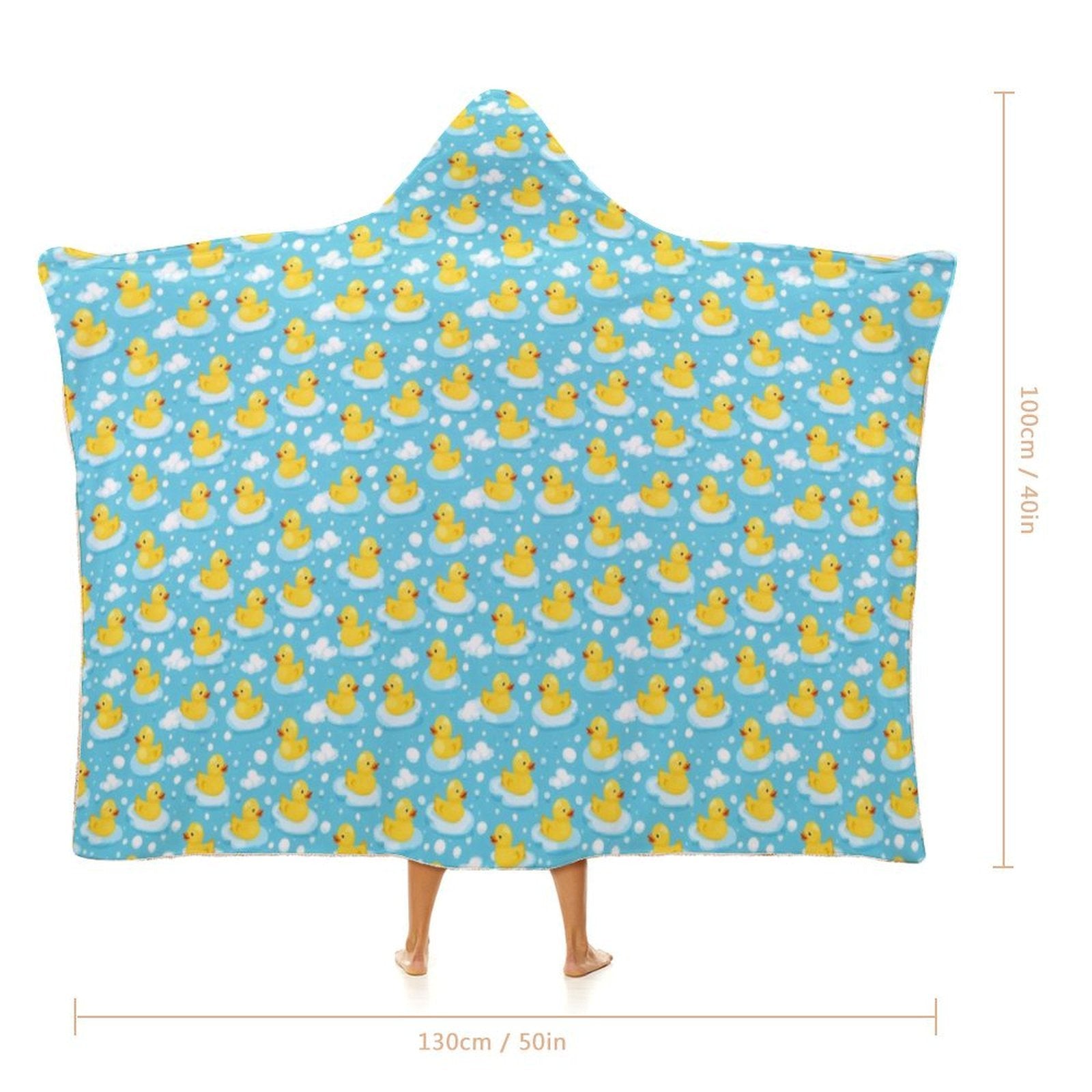 Rubber Ducks Kids Hooded Blanket 100cm x 130cm