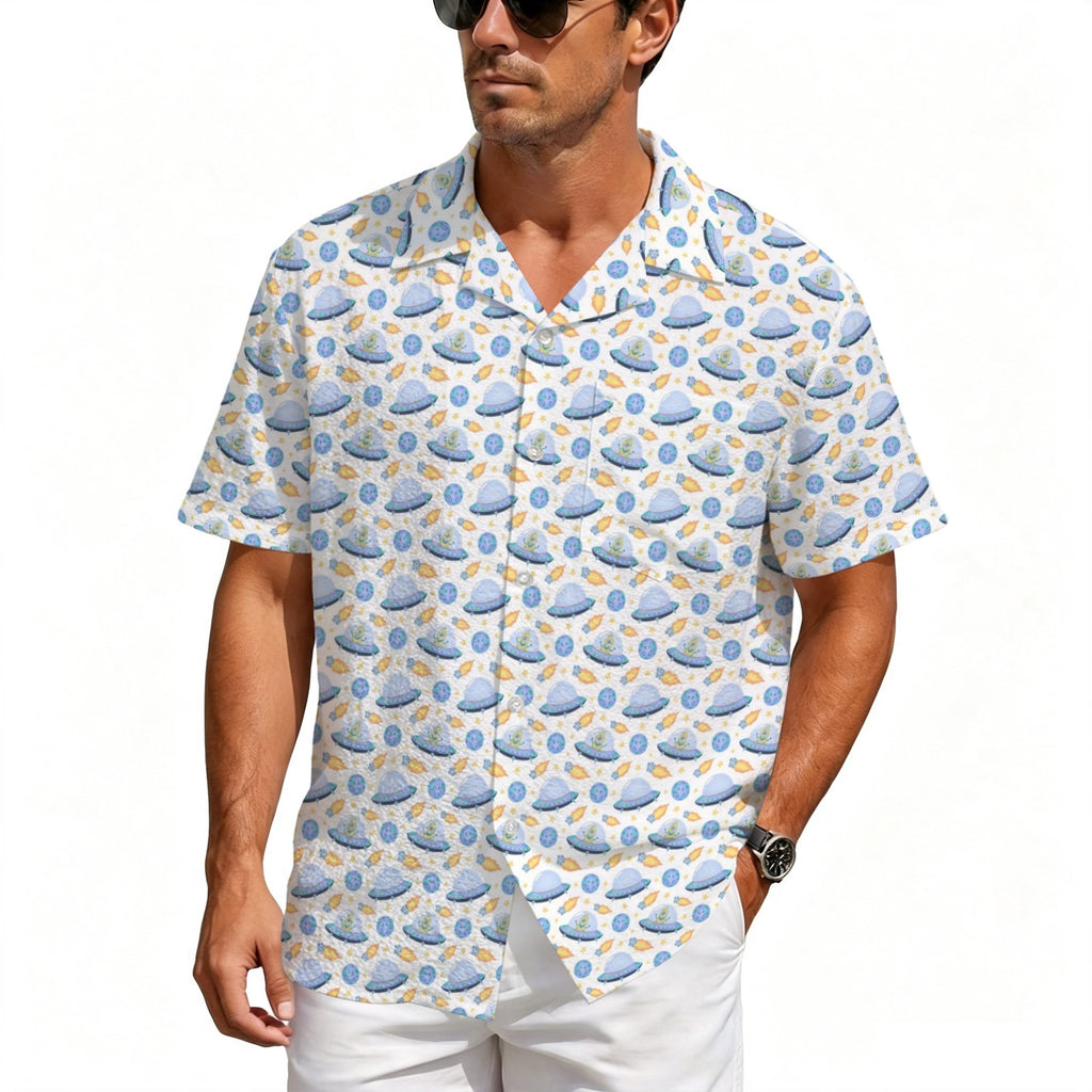 UFO's Men's Crinkle Hawaiian Shirt