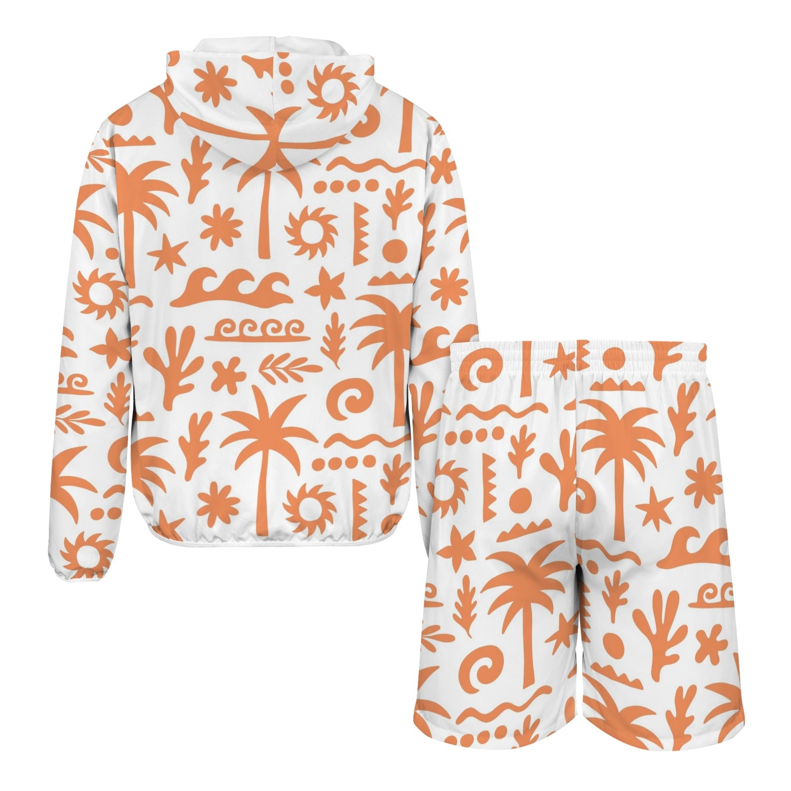 Orange Surf Men's Lightweight Sun Hoodie & Shorts Set Men's Lightweight Sun Hoodie & Shorts Printed Offshore Surf