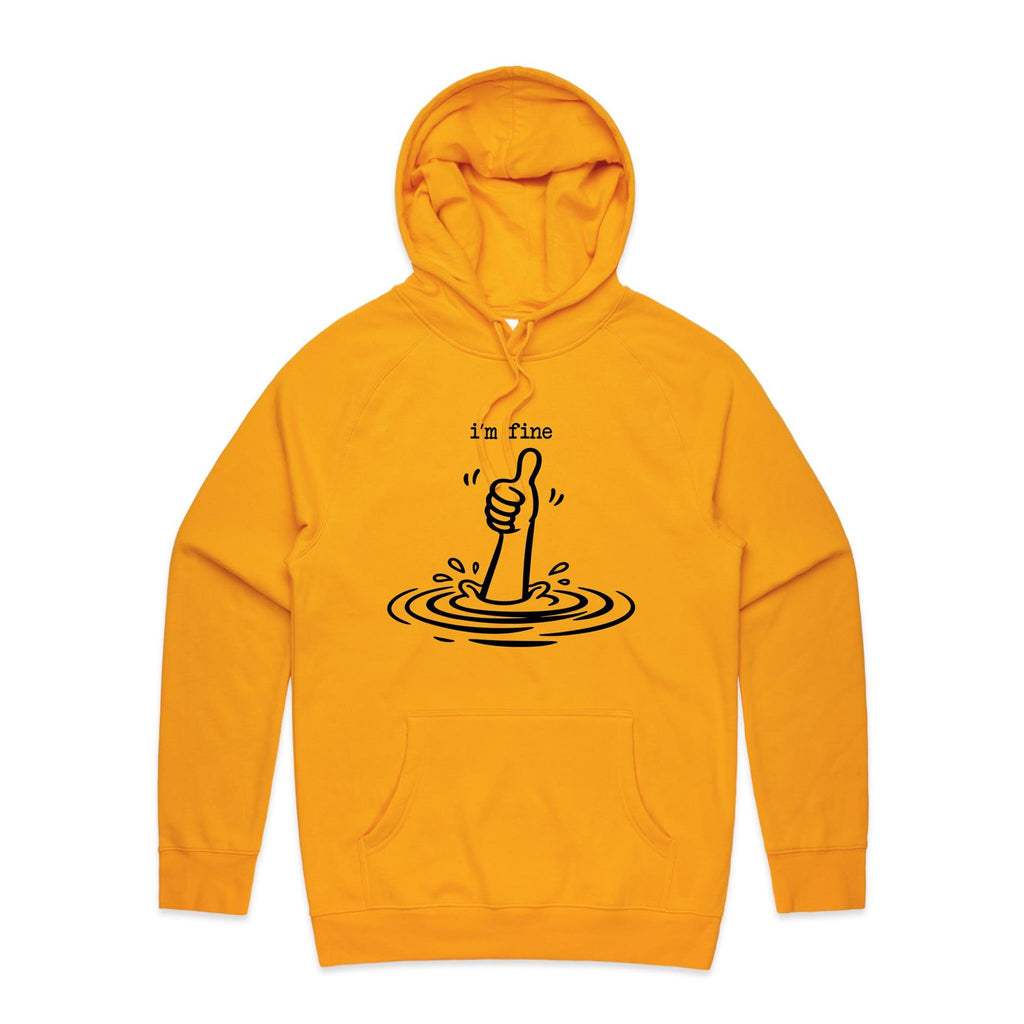 I'm Fine Drowning Thumbs Up Men's AS Colour Hoodie