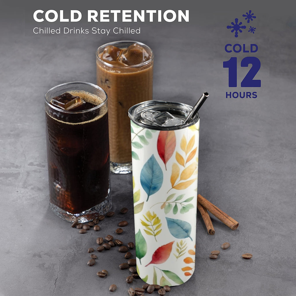 Autumn Leaves - 20oz Tall Skinny Tumbler with Lid and Straw