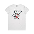 Cat Playing Guitar Women's AS Colour T-shirt White Womens T-shirt animal Music Printed In Australia