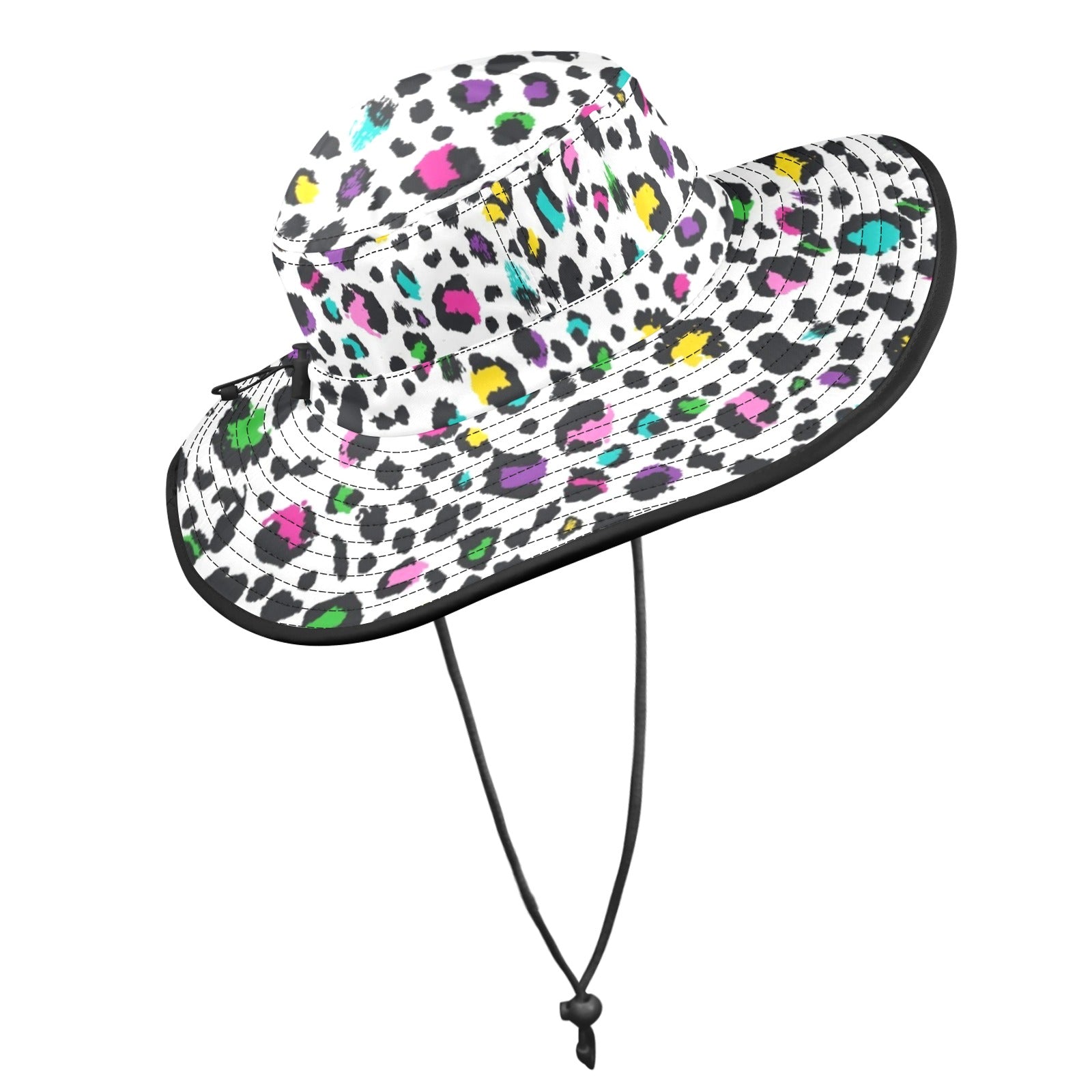 Animal Print In Colour - Wide Brim Bucket Hat Wide Brim Bucket Hat animal Printed Offshore