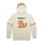 Cat, Seriously? - Mens Hoodie Ecru Mens Hoodie animal Printed In Australia