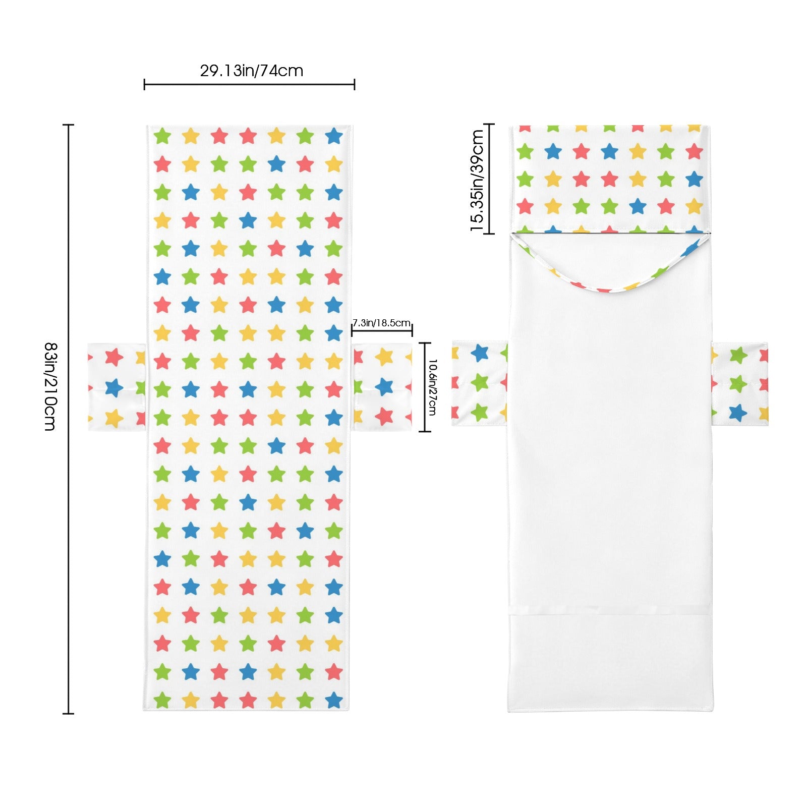 Stars Beach Chair Towel Cover with Side Pockets