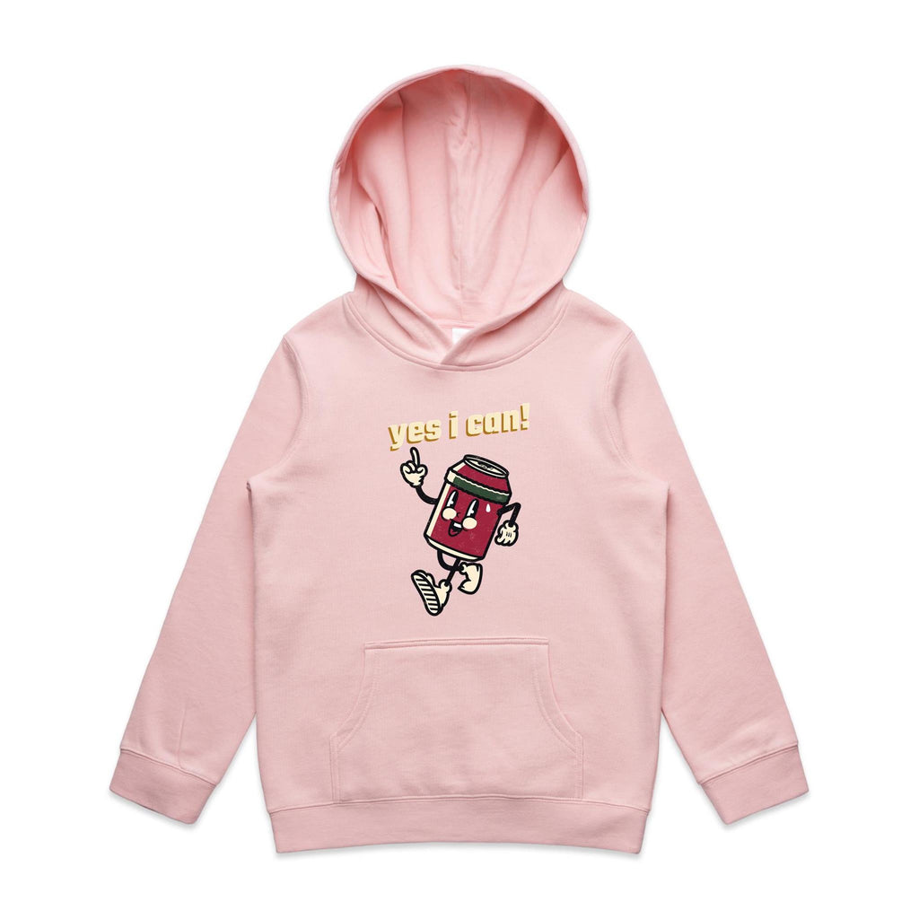 Yes I Can - Kids Hoodie Pink Kids Hoodie Printed In Australia