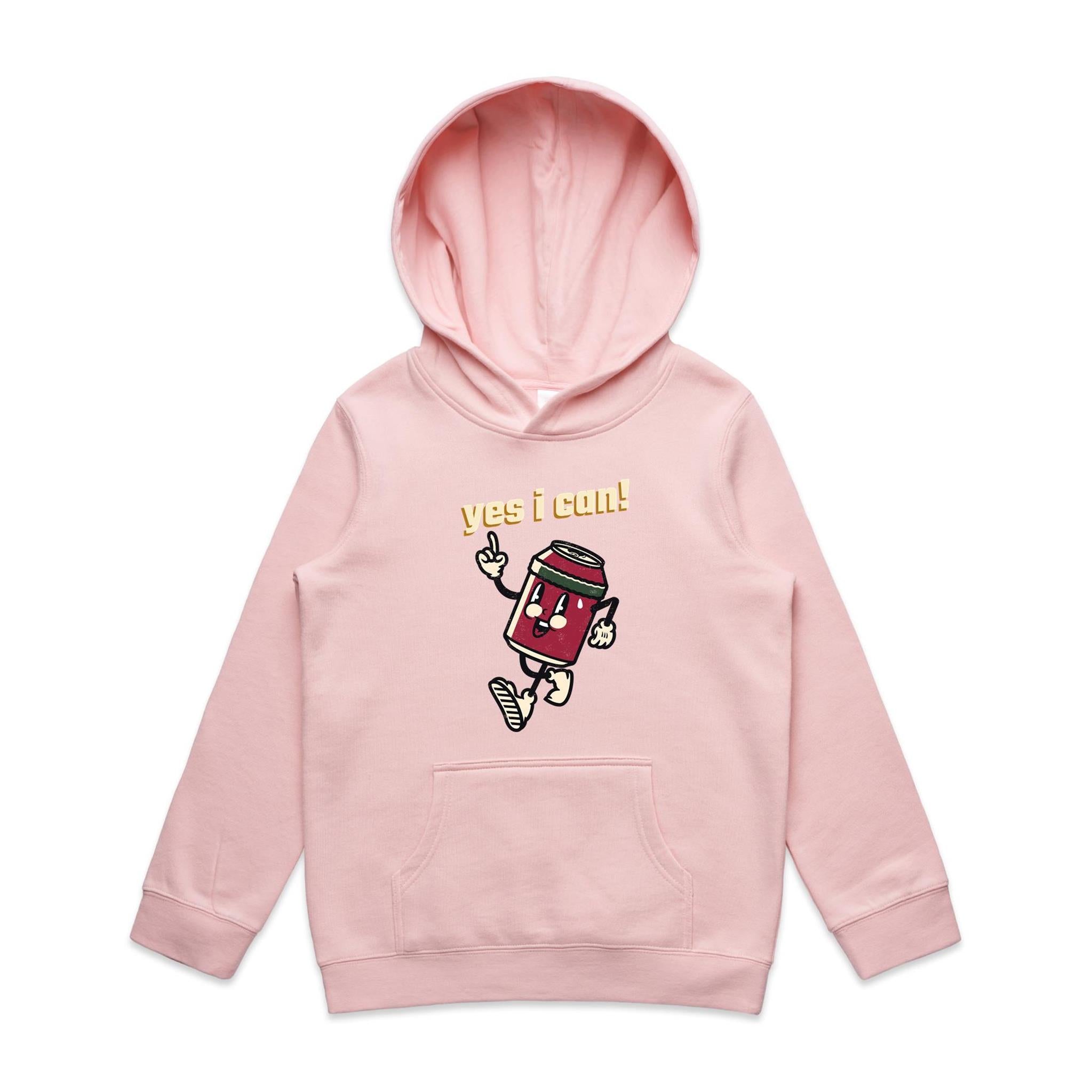 Yes I Can - Kids Hoodie Pink Kids Hoodie Printed In Australia
