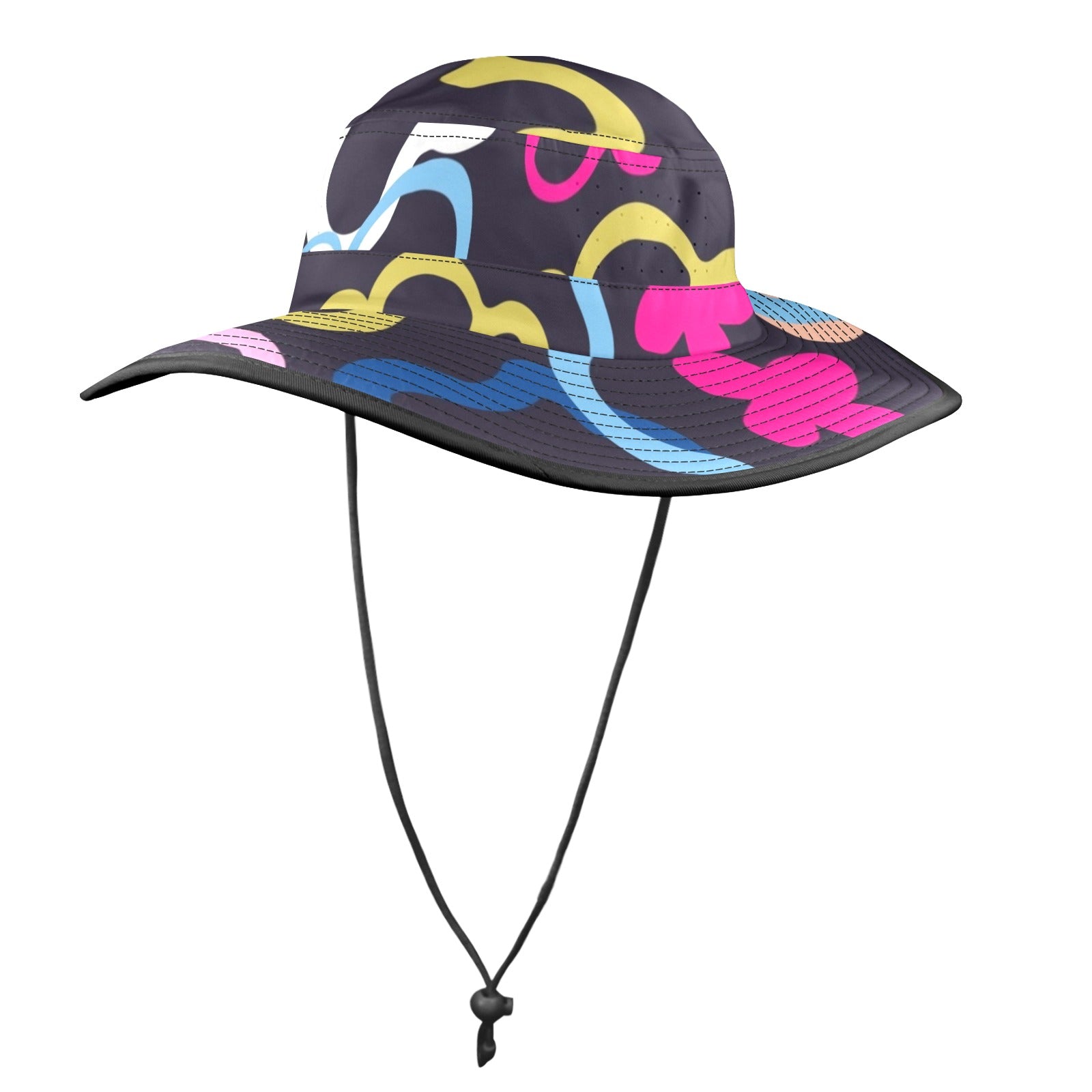 Floral In The Abstract - Wide Brim Bucket Hat Wide Brim Bucket Hat Printed Offshore