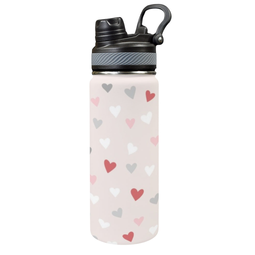 Pretty Hearts - Insulated Water Bottle with Dual-Use Lid (18oz) One Size Insulated Water Bottle with Dual-Use Lid (18oz) Love Printed Offshore