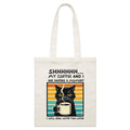 Shhh, My Coffee And I Are Having A Moment Parcel Canvas Tote Bag Default Title Small Tote Bag animal Coffee Printed In Australia