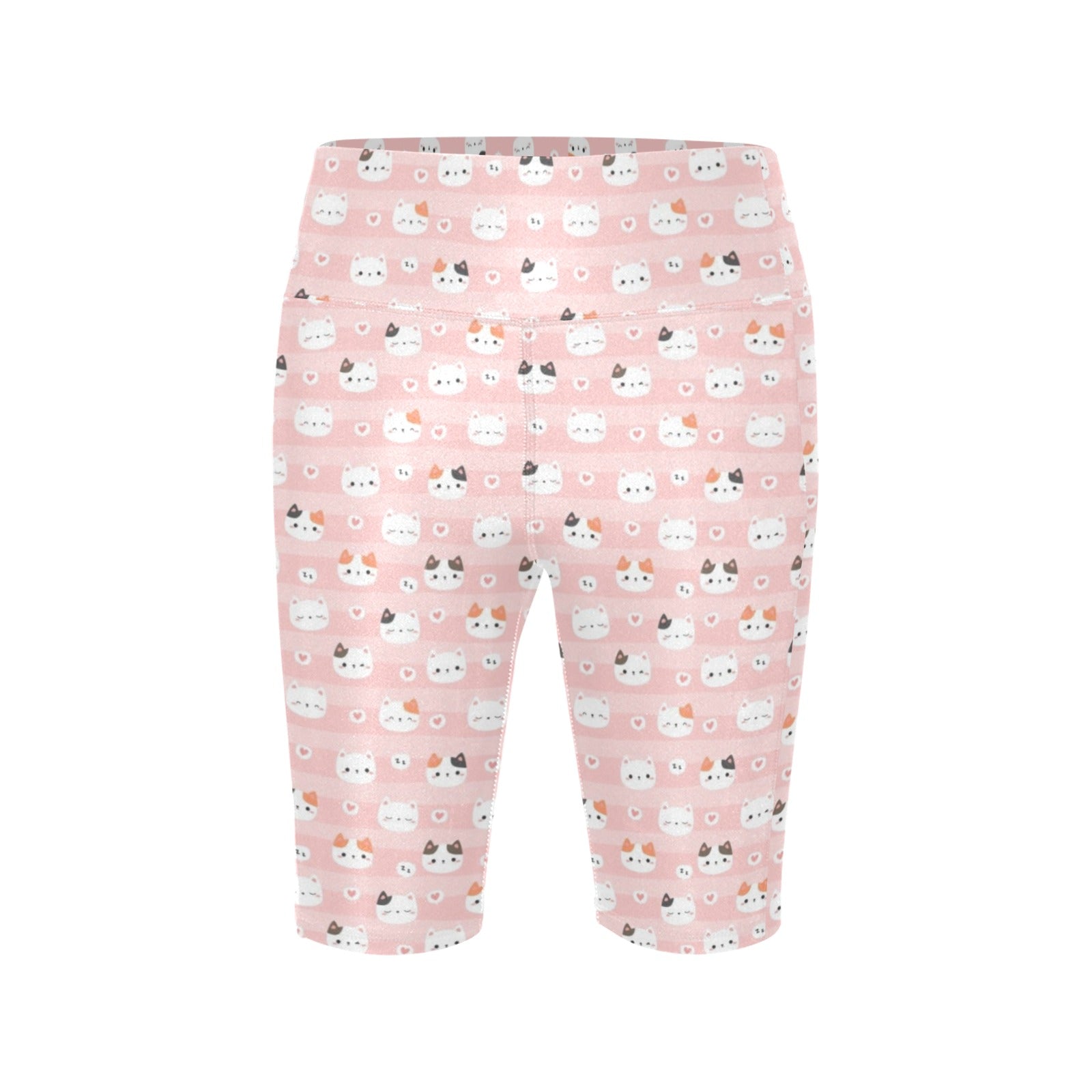 Pink Cats Women's Bike Shorts With Side Pockets