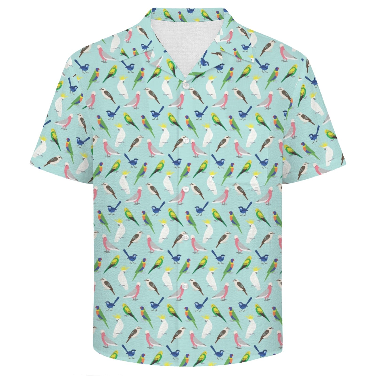 Australian Birds Men's Crinkle Hawaiian Shirt