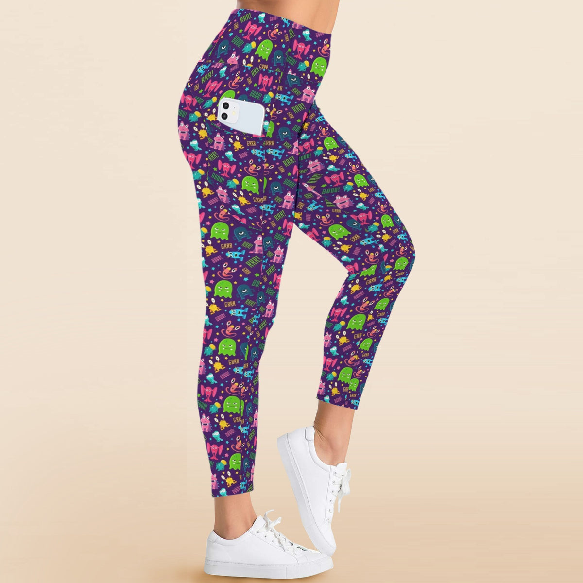 Cheeky Aliens Women's High Waist Pockets Yoga Leggings