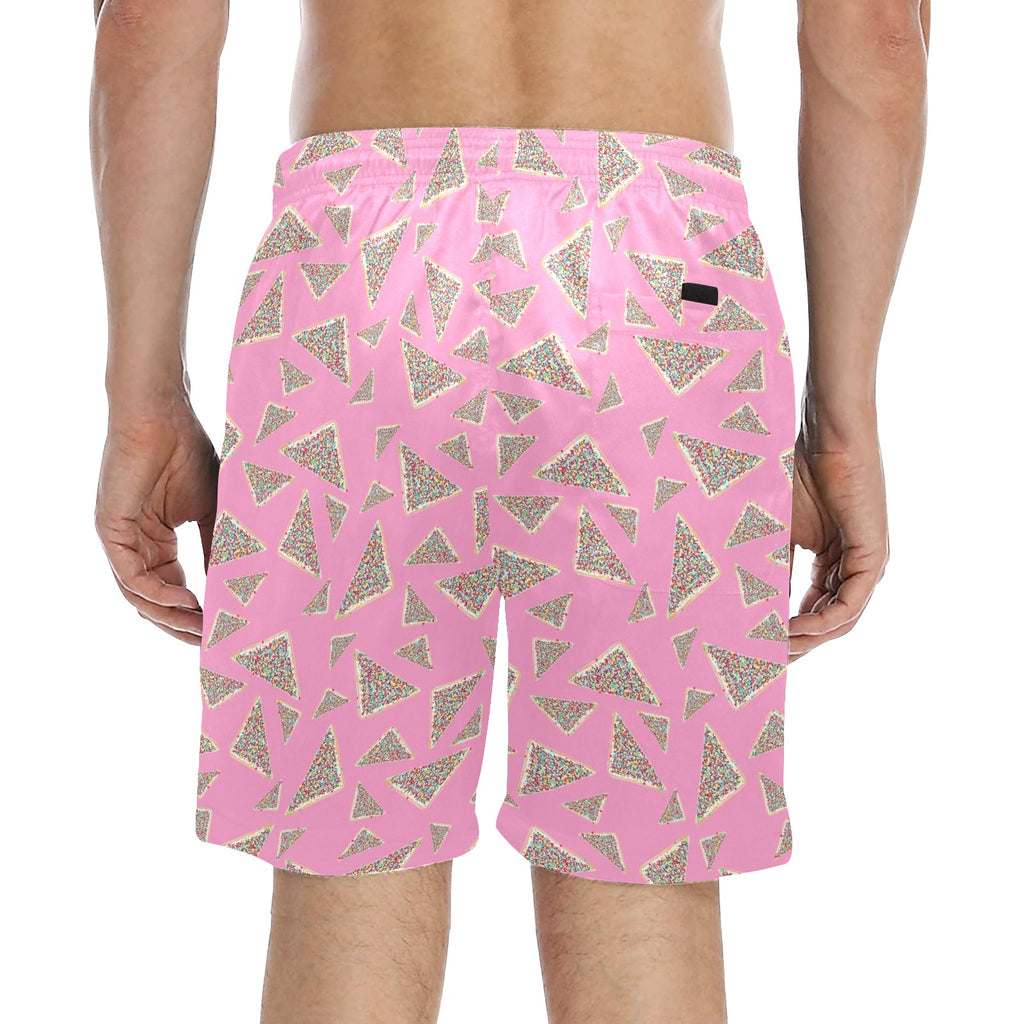 Fairy Bread Pink Men's Mid-Length Beach Shorts Men's Mid-Length Beach Shorts Food Printed Offshore