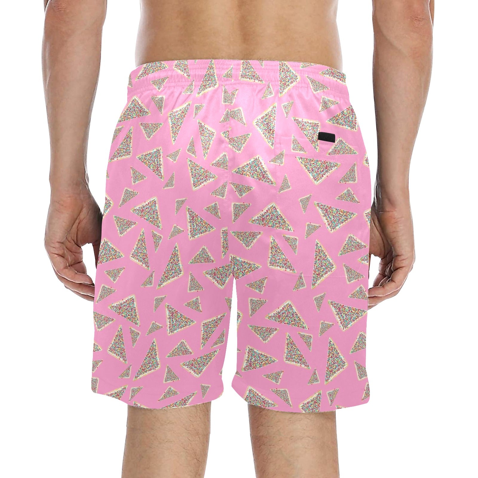 Fairy Bread Pink Men's Mid-Length Beach Shorts Men's Mid-Length Beach Shorts Food Printed Offshore