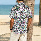 Animal Print In Colour Men's Crinkle Hawaiian Shirt