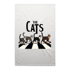 The Cats, Fab Four Crossing The Road - AS Colour Tea Towel White One Size Tea Towel animal Music Printed In Australia