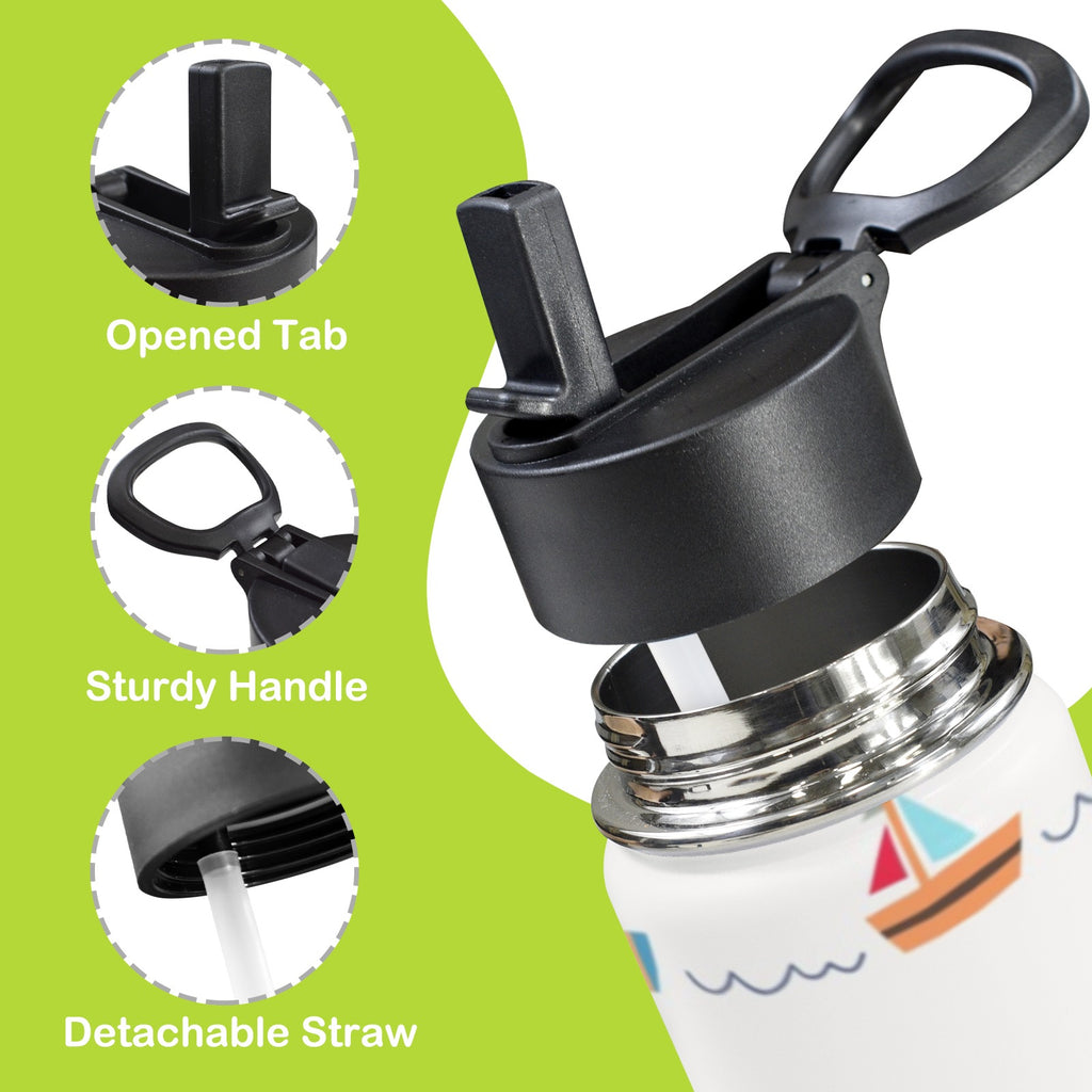 Boats 12oz Kids Water Bottle with Straw Lid