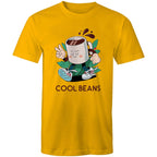 Cool Beans, Coffee - Mens T-Shirt Gold Mens T-shirt Coffee Printed In Australia